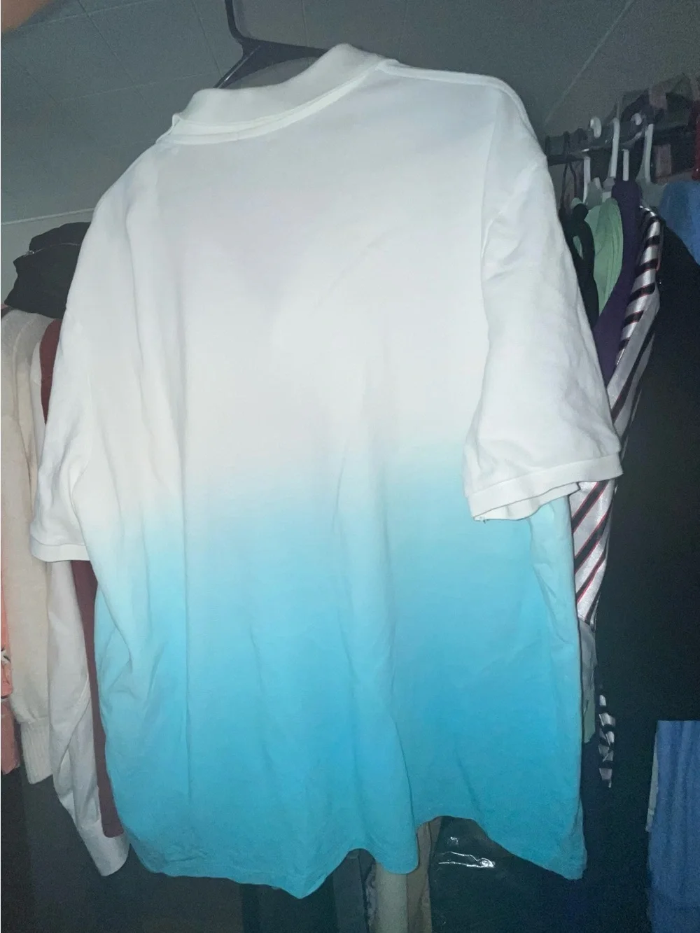 Polo by Ralph Lauren White to Aqua Ombre Short Sleeve Polo